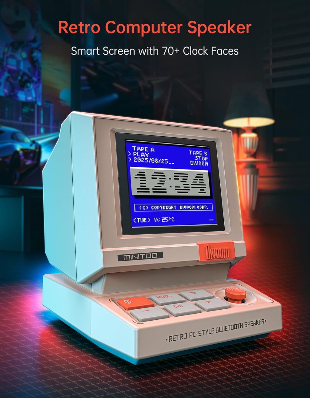 Divoom MiniToo Retro PC-Style Computer Speaker