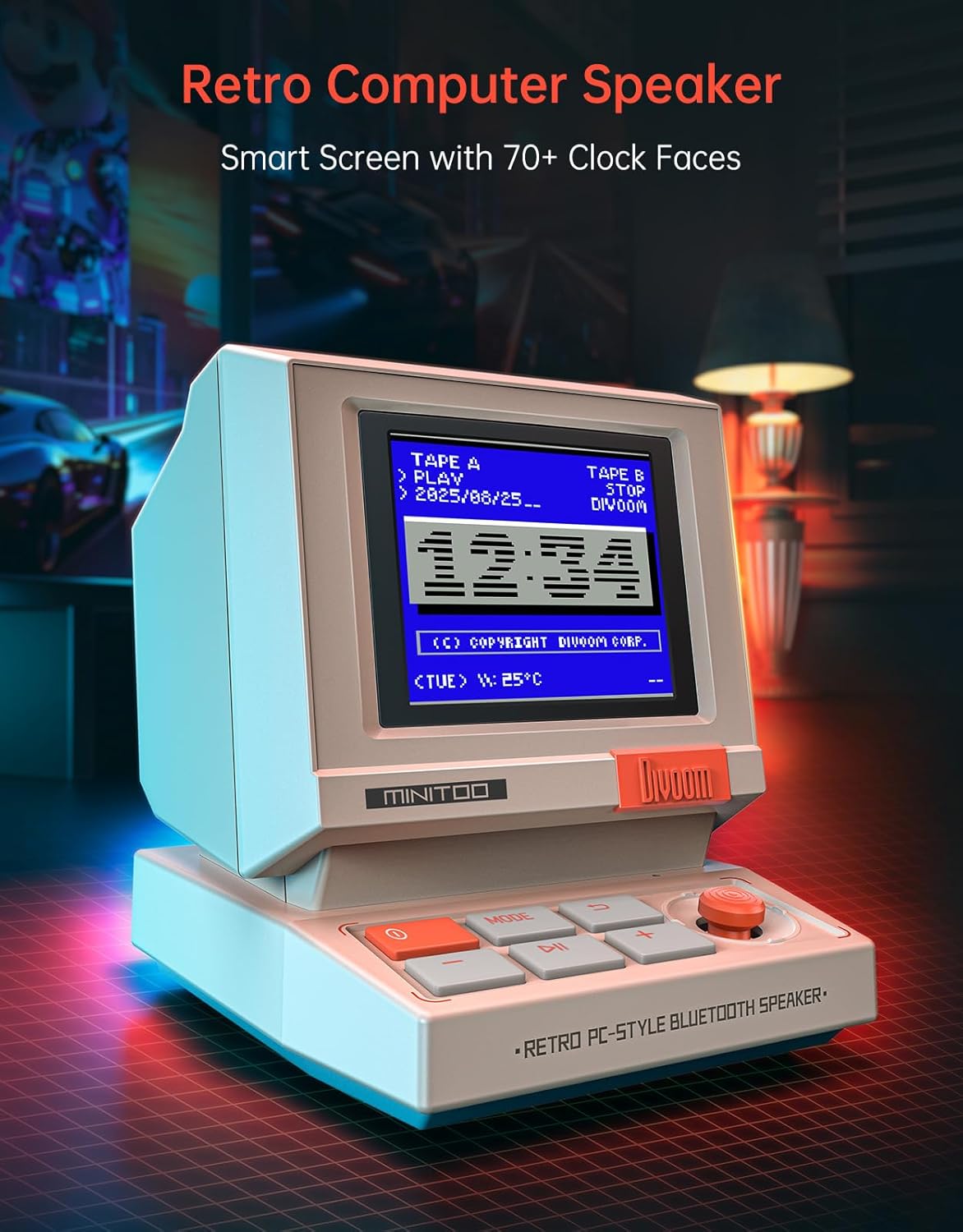 Divoom MiniToo Retro PC-Style Computer Speaker
