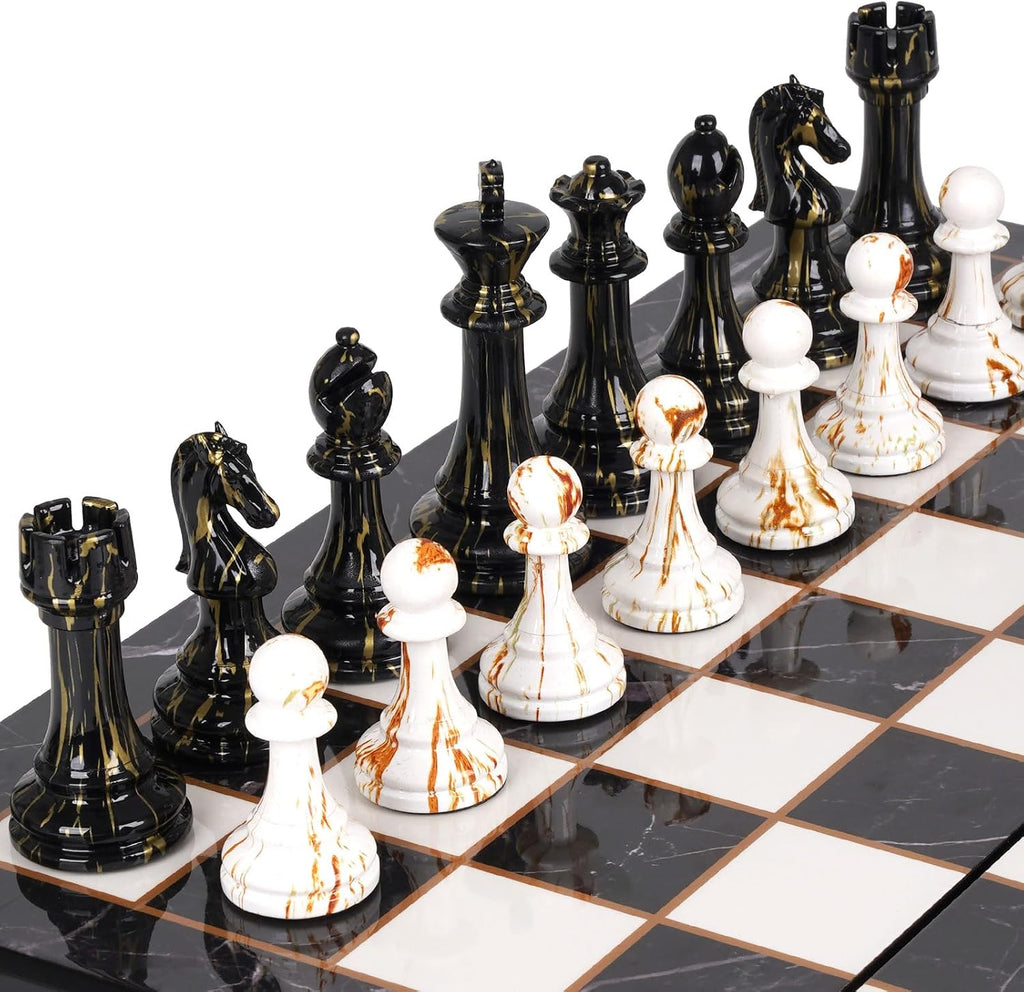 15" Large Chess Set for Adults Kids with Weighted Acrylic Ch