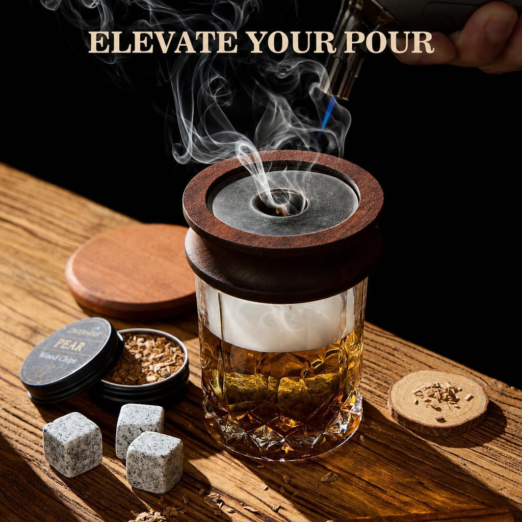 Emberton™ Whisky Smoker Gift Box — Torch, Whisky Stones & Ice Ball Moulds