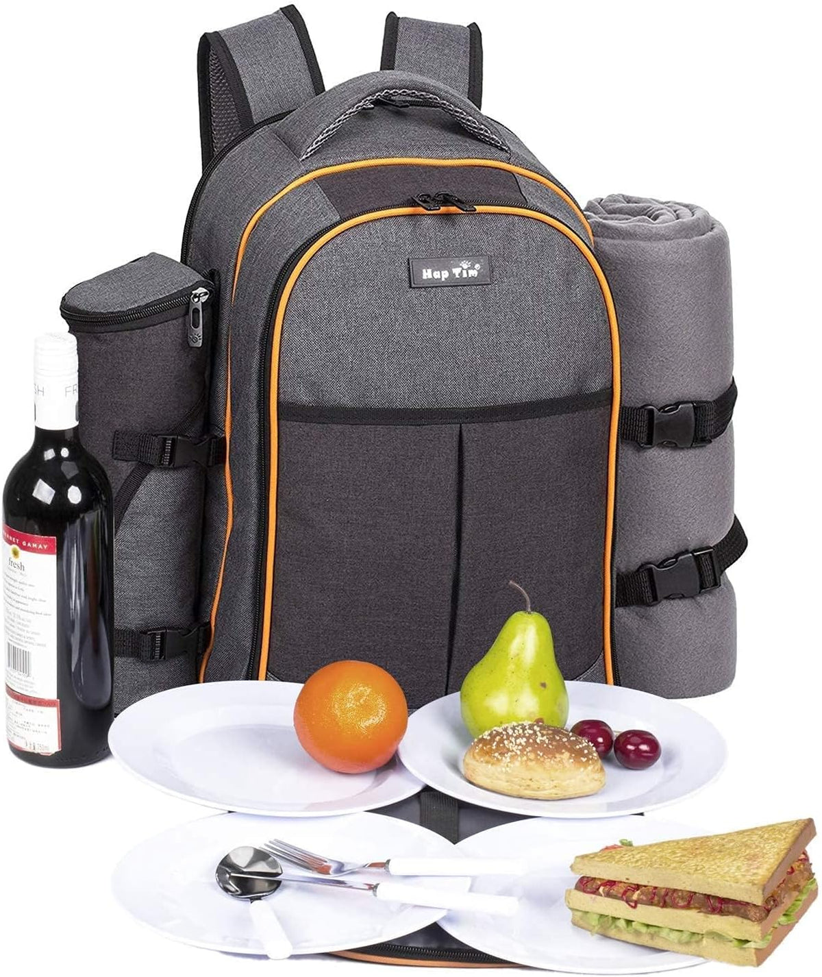 Hap Tim Picnic Basket Backpack for 4 Person with Insulated C