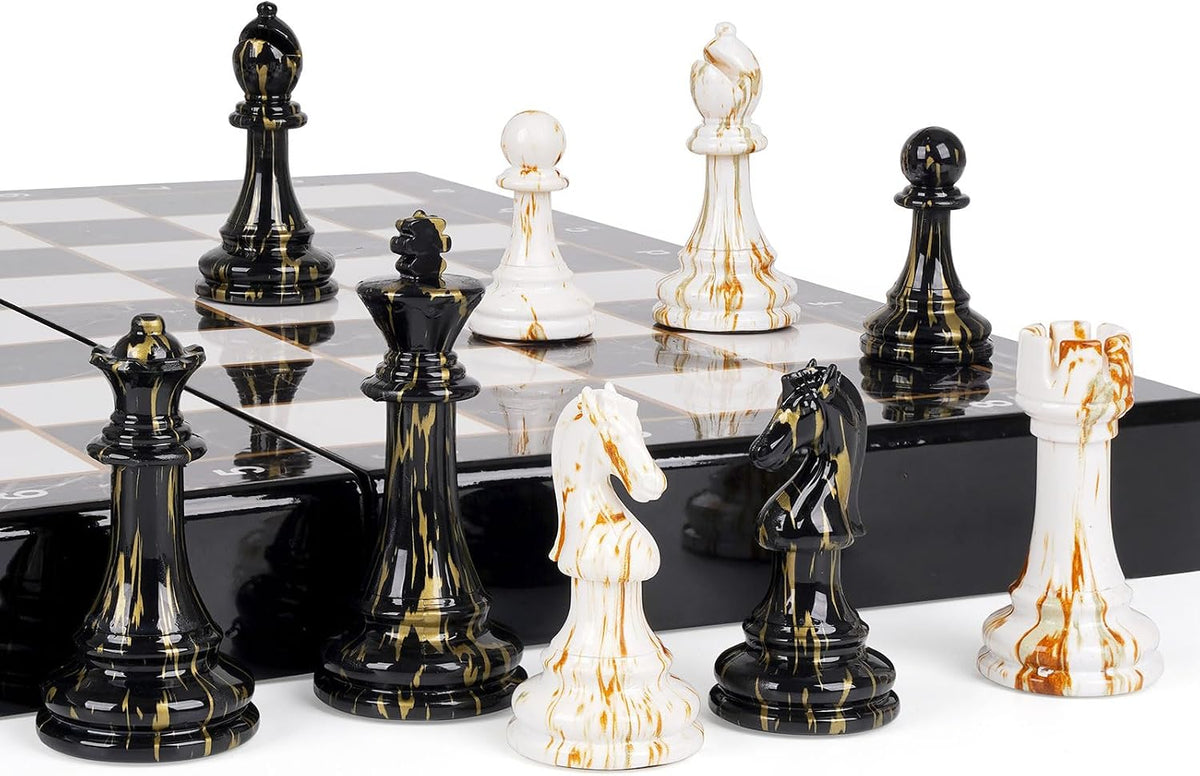 15" Large Chess Set for Adults Kids with Weighted Acrylic Ch