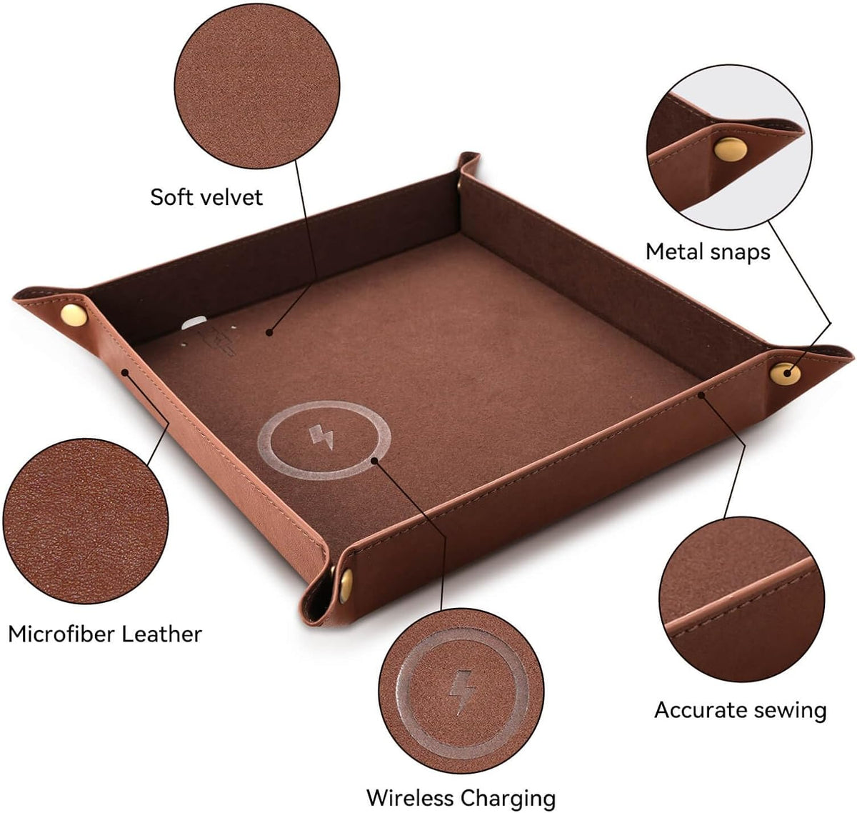Norwood™ 15W Wireless Charging Valet Tray — Foldable