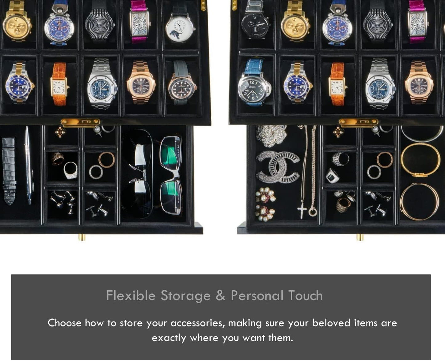 Luxury 12-Slot Watch Box Organizer – Lockable Glass Display Case with Velvet Lining