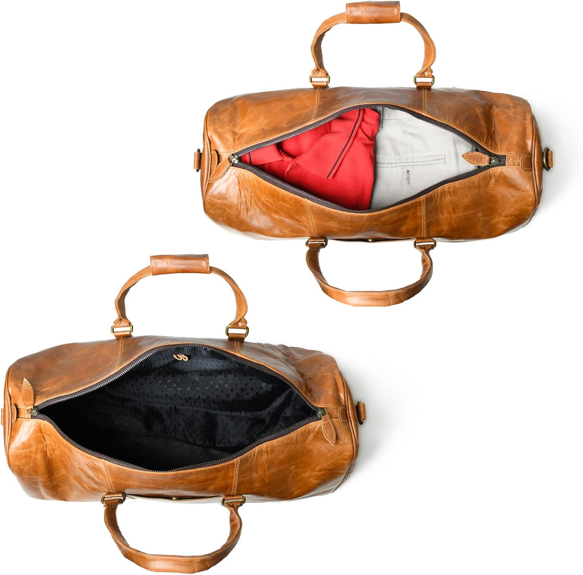 Ashcroft™ Buffalo Leather Weekender Duffle — 21″ Vintage Tan