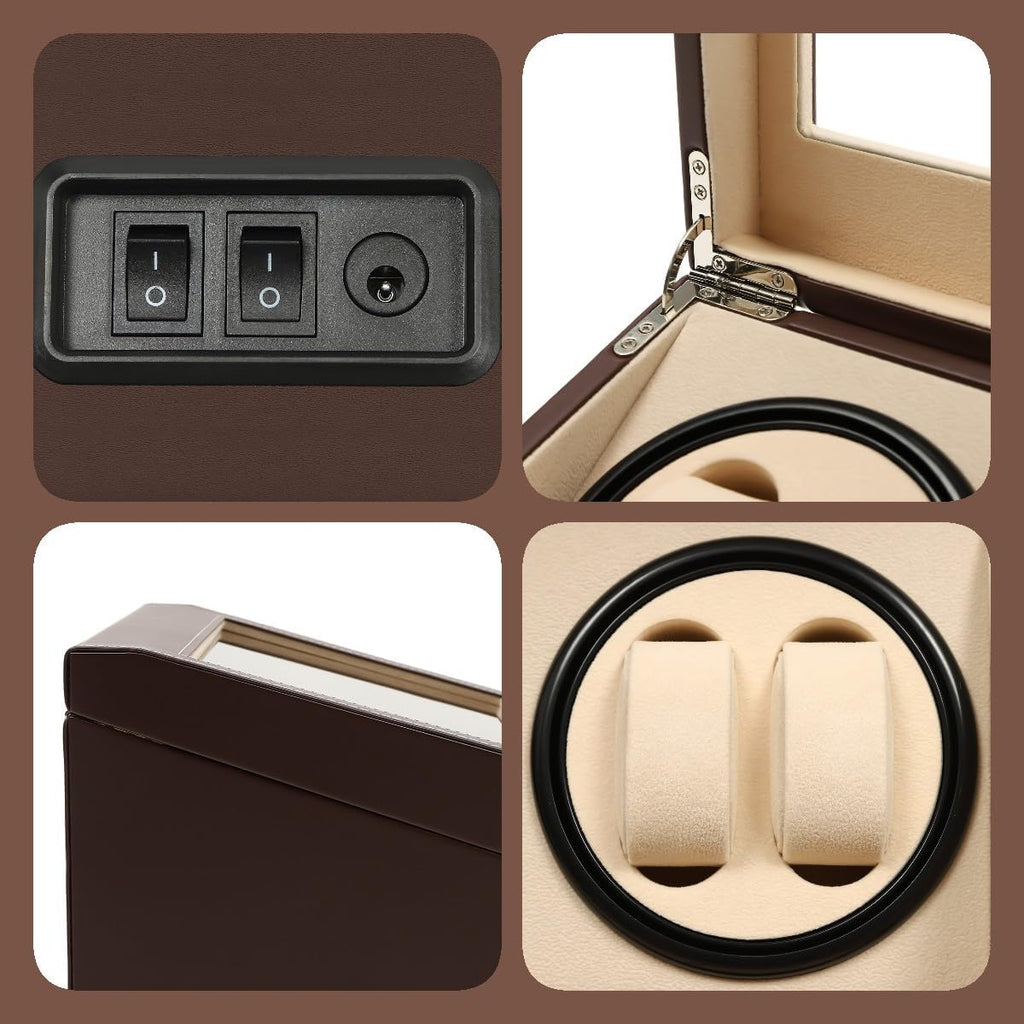 Valcourt™ Automatic Watch Winder Box — 4 Winders + 6 Storage, Japanese Motor
