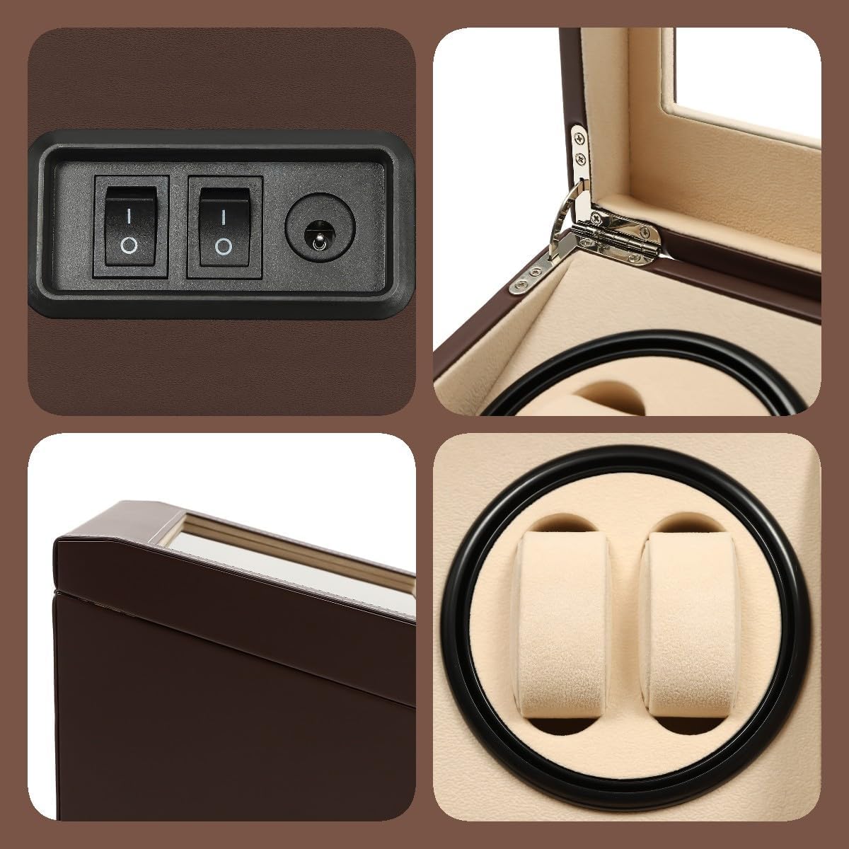 Valcourt™ Automatic Watch Winder Box — 4 Winders + 6 Storage, Japanese Motor