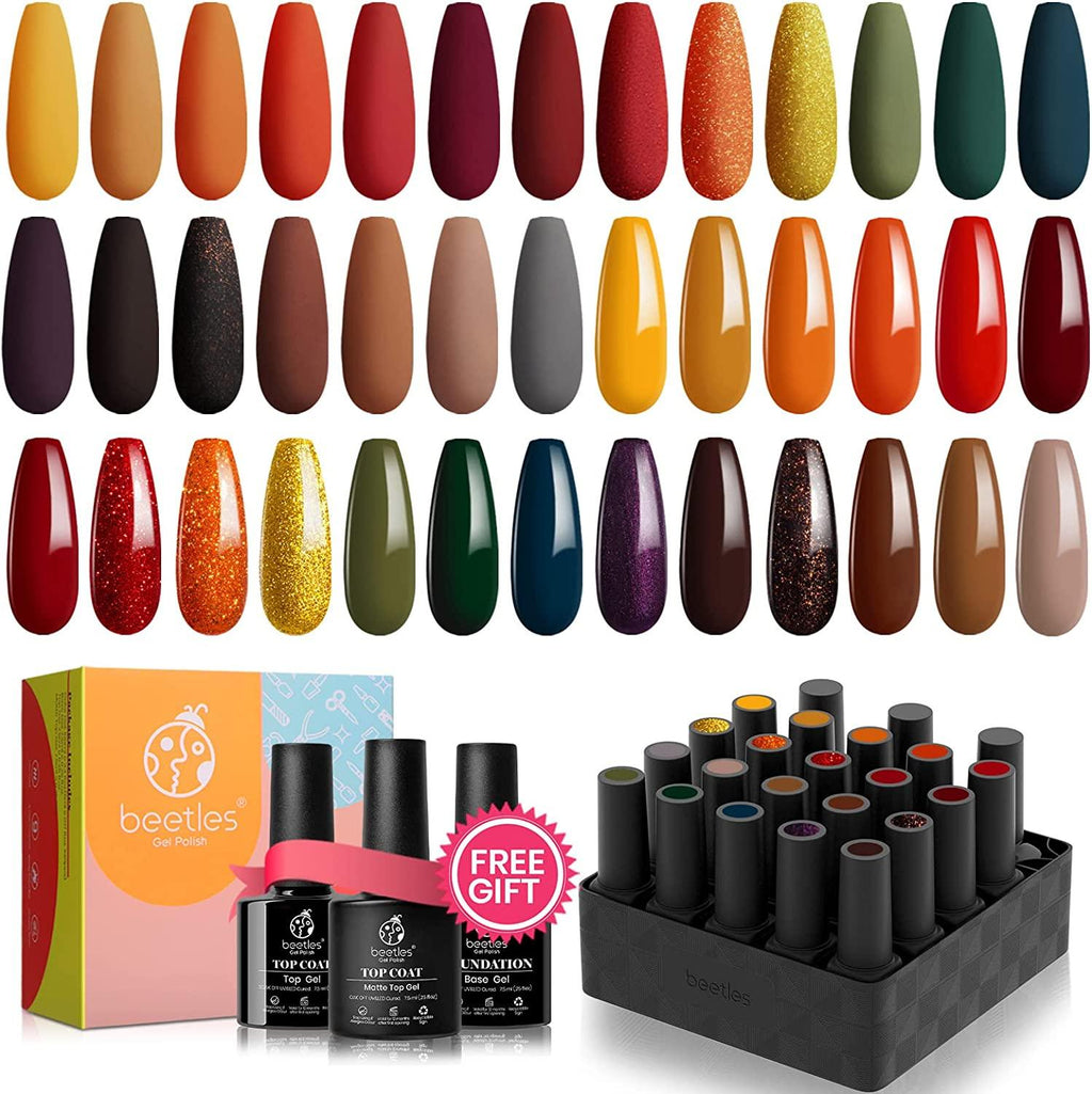 Beetles Gel Nail Polish Kit — 20 Mini Colours with Base & Top Coat