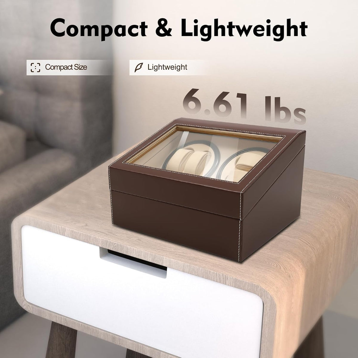Valcourt™ Automatic Watch Winder Box — 4 Winders + 6 Storage, Japanese Motor