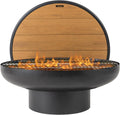 DENKOE 32 Inch Round Fire Pit Table with Fire Pit Grill