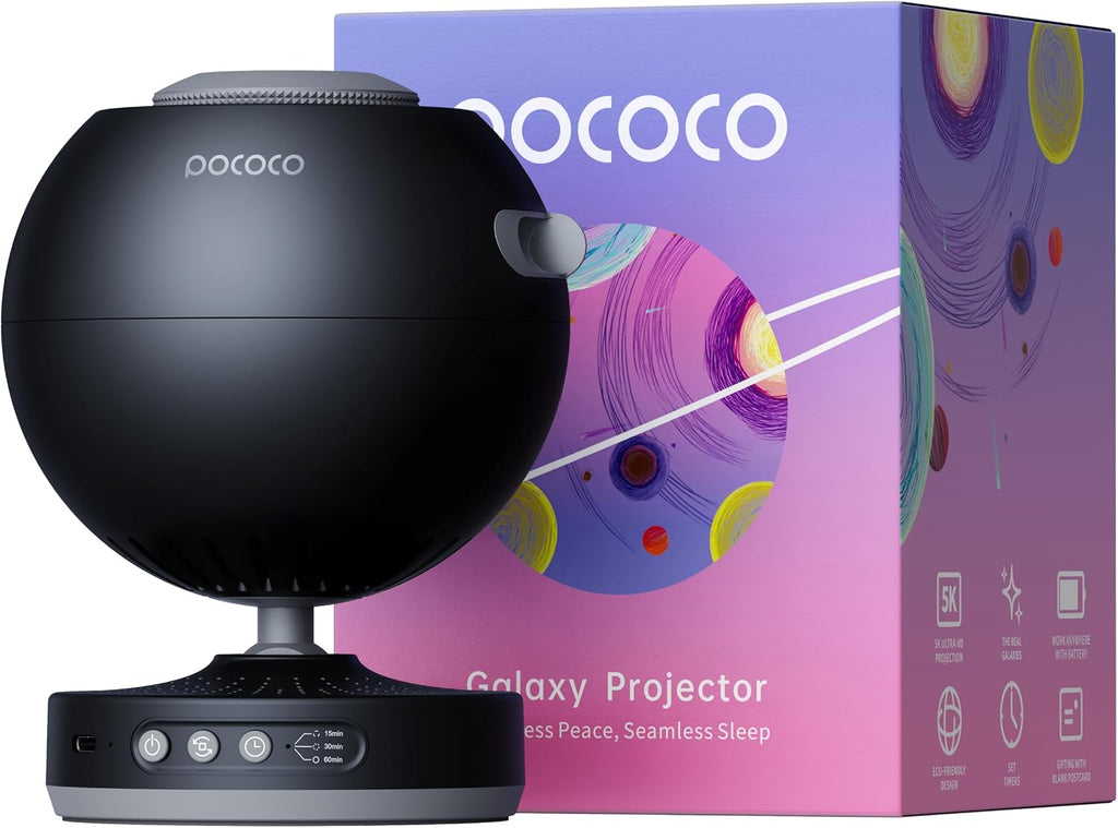 POCOCO Galaxy Star Projector with Replaceable Optical Discs