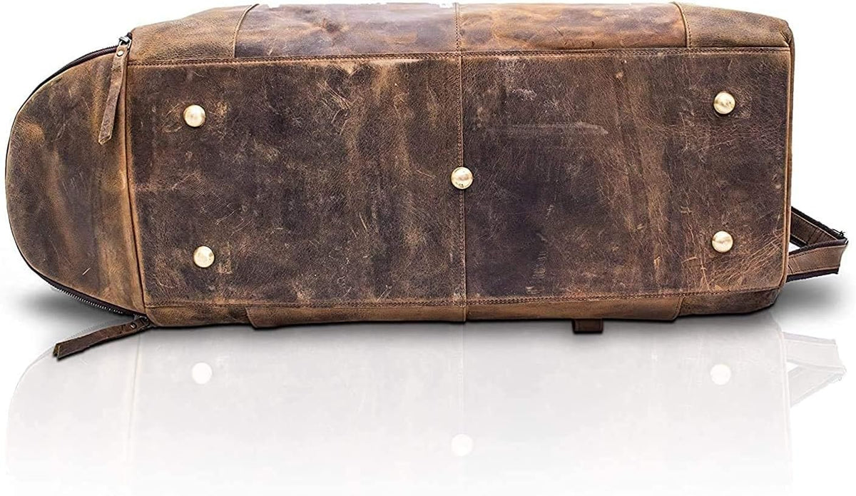 Leather Travel Duffle Bags for Men and Women Cabin Friendly 