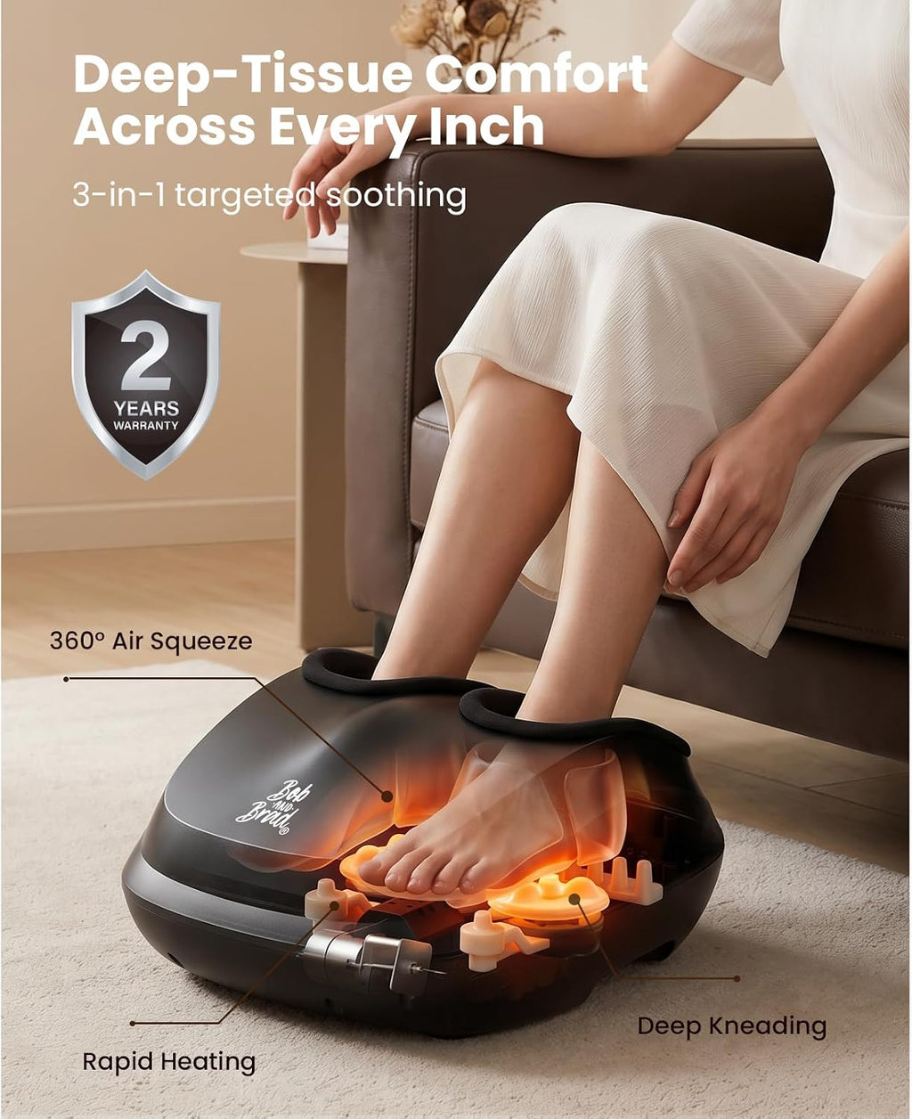 BOB AND BRAD Shiatsu Foot Massager Lite with Heat and Remote