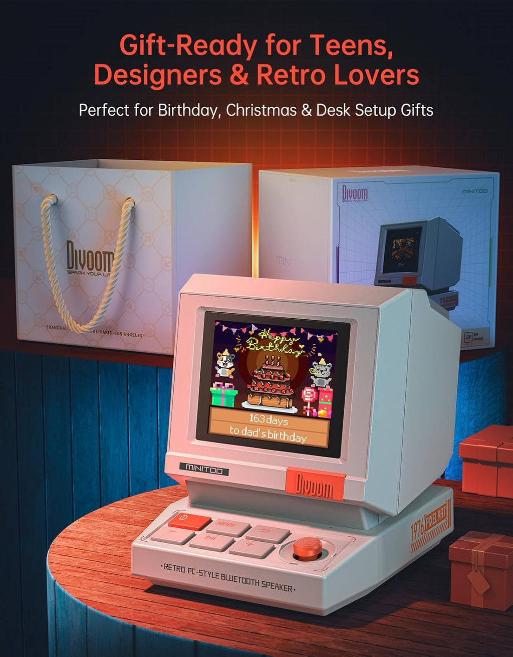 Divoom MiniToo Retro PC-Style Computer Speaker
