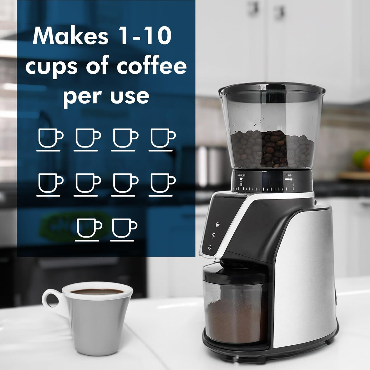 Healthy Choice Electric Burr Coffee Grinder - 31 Grind Setti