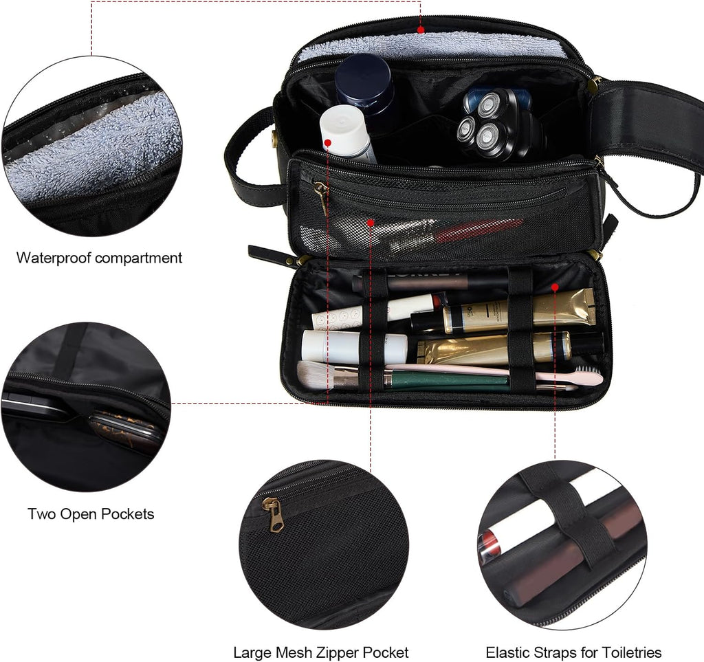 Ridgeway™ Full-Grain Leather Travel Pouch — Black