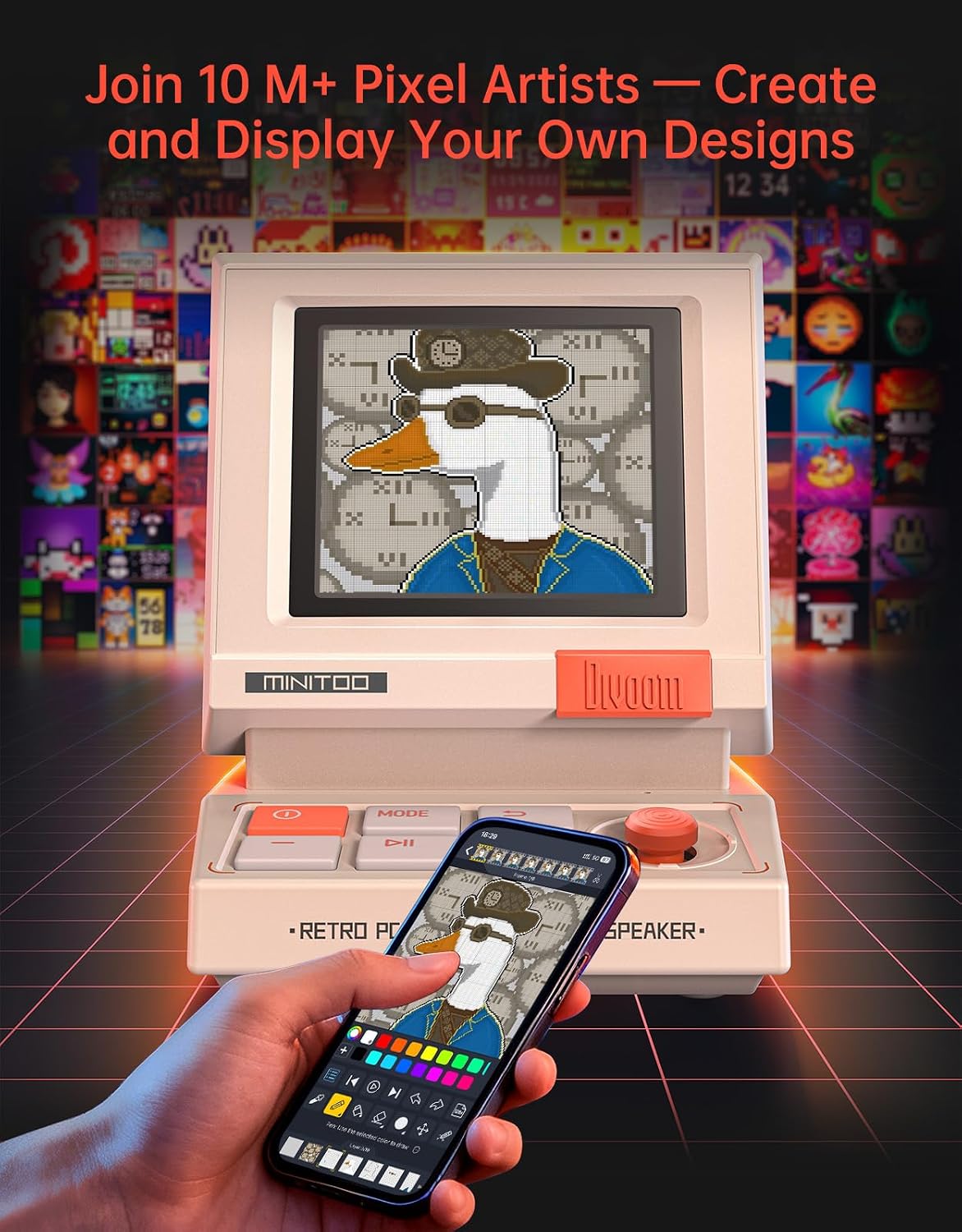 Divoom MiniToo Retro PC-Style Computer Speaker