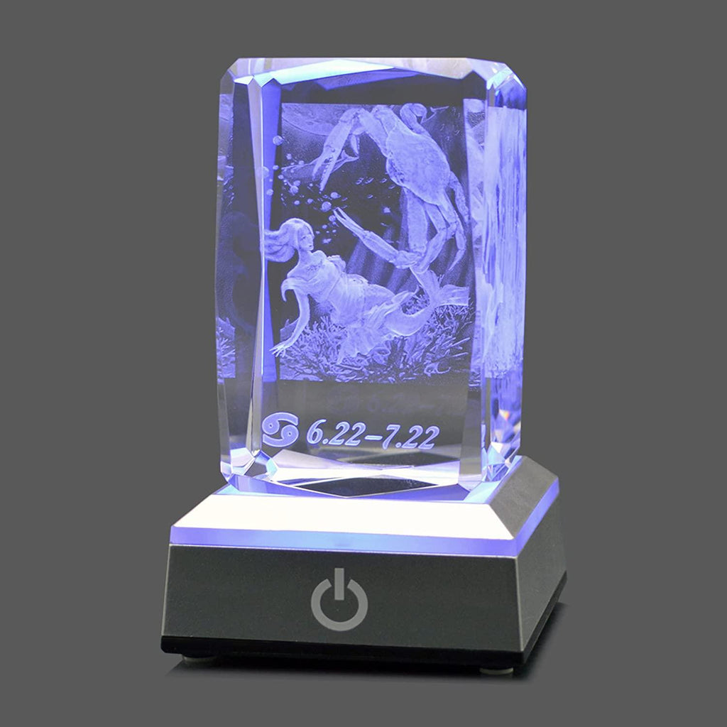 hochance 3D Rose Crysatl with LED Display Base