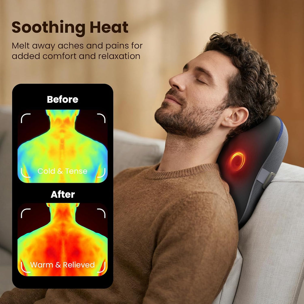 BOB AND BRAD Shiatsu Neck and Back Massager with Heat and Re