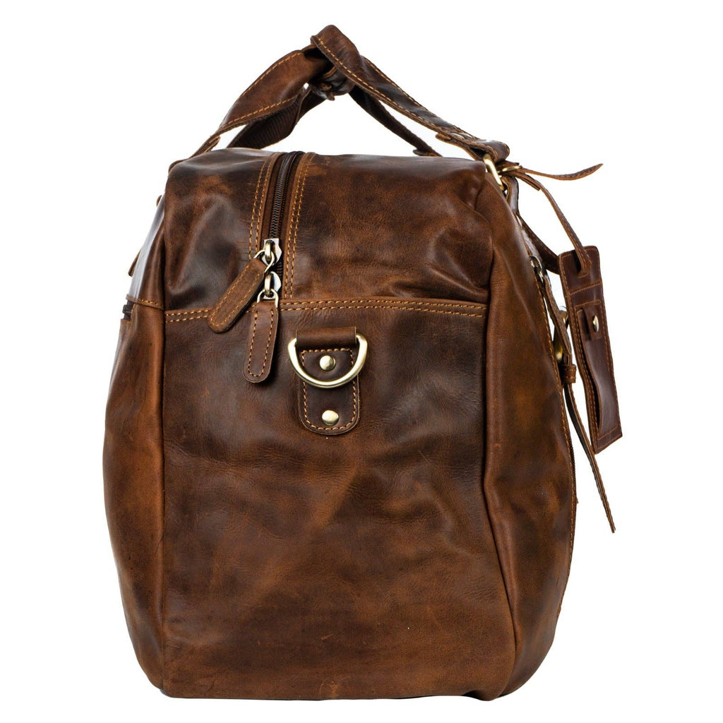 Greenwood Voyager Leather Weekend Bag — Full Grain Oil Pull-Up Cowhide Travel Duffel, Carry-On Size (Sandal) — image 7