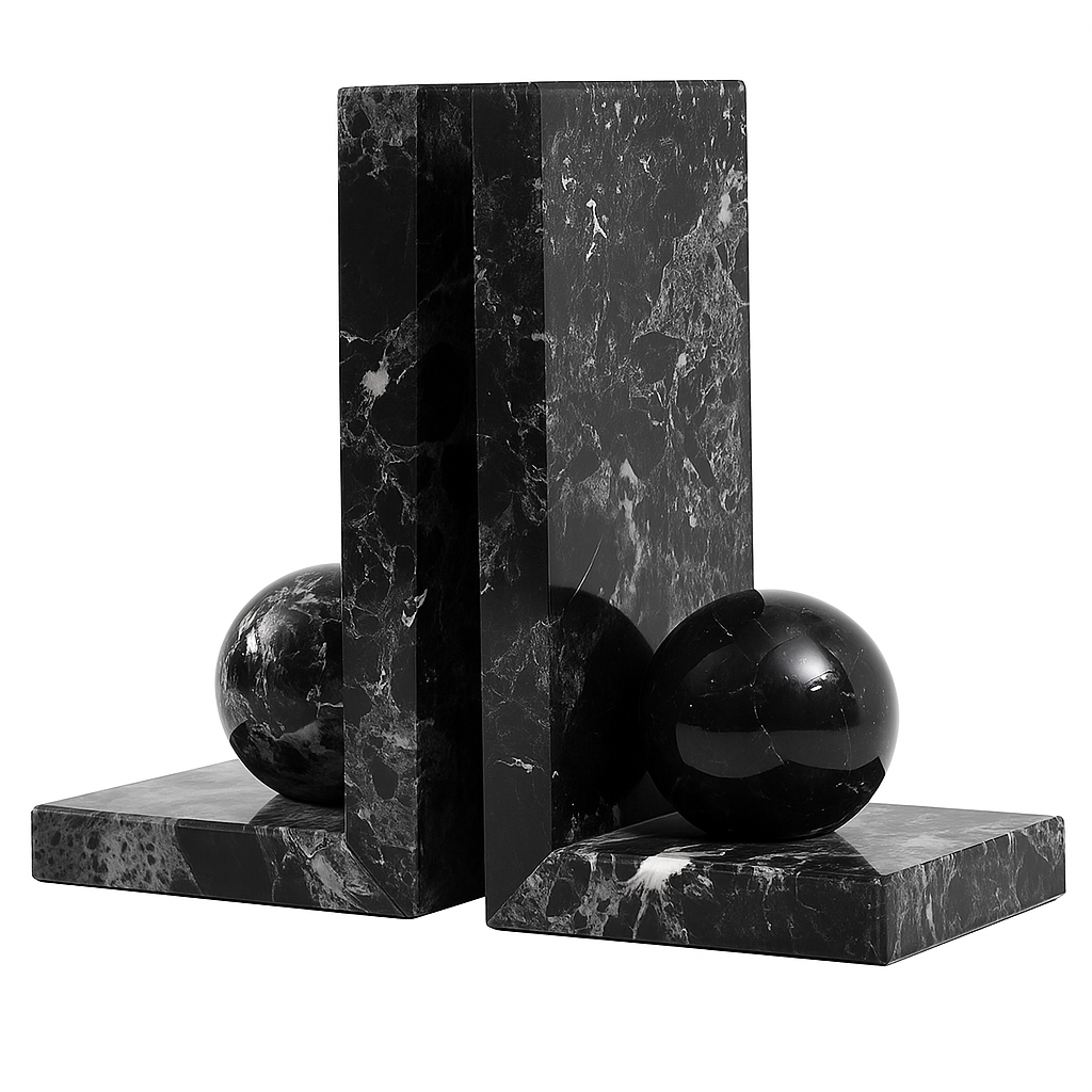 Marble Bookends Set – Natural Stone Book Holders for Home and Office
