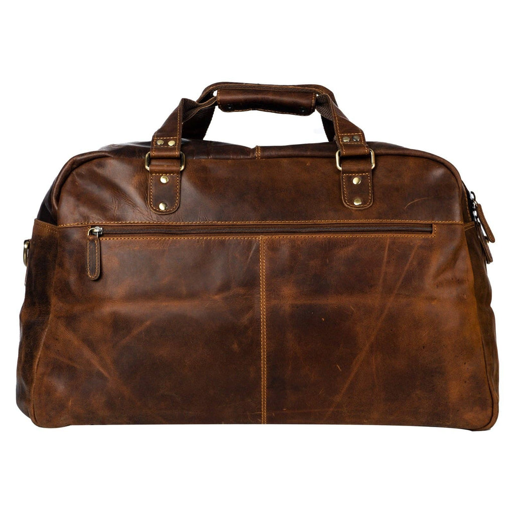 Greenwood Voyager Leather Weekend Bag — Full Grain Oil Pull-Up Cowhide Travel Duffel, Carry-On Size (Sandal) — image 2