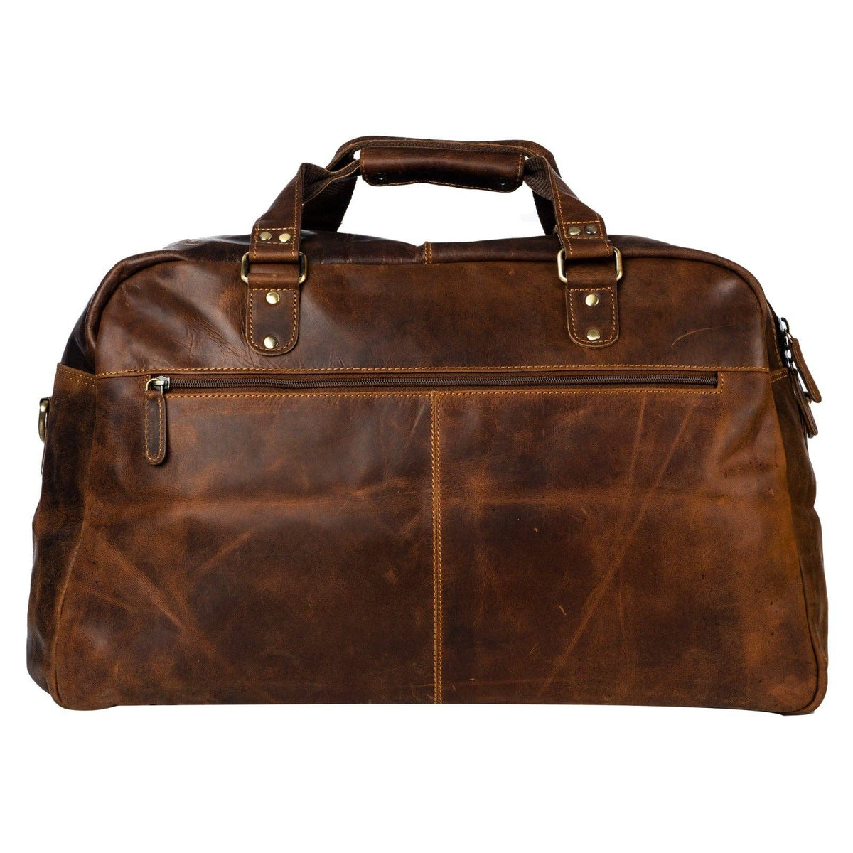 Greenwood Voyager Leather Weekend Bag — Full Grain Oil Pull-Up Cowhide Travel Duffel, Carry-On Size (Sandal) — image 2