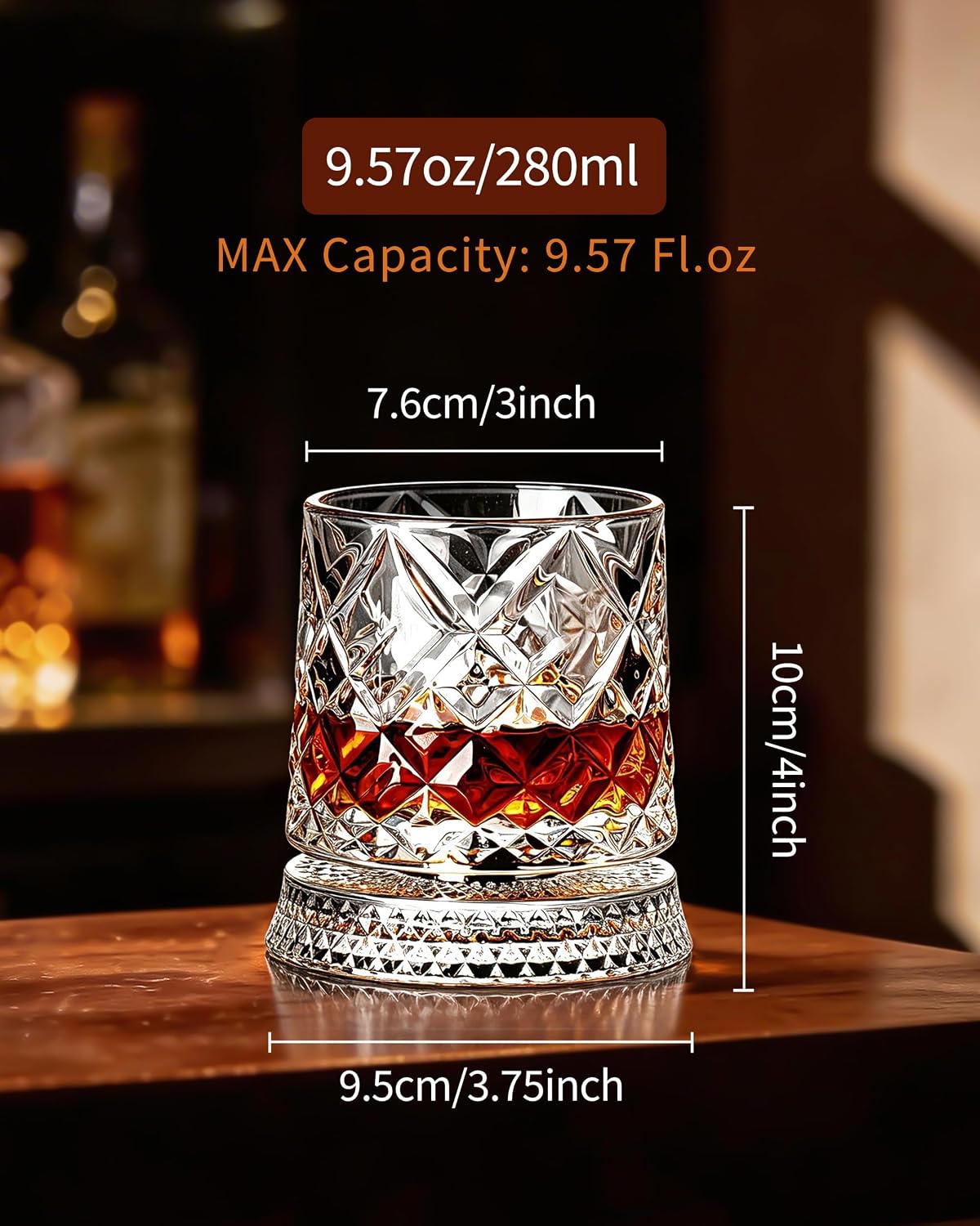 Balvorne™ 360° Spinning Whisky Glasses — Set of 4, Gift Box