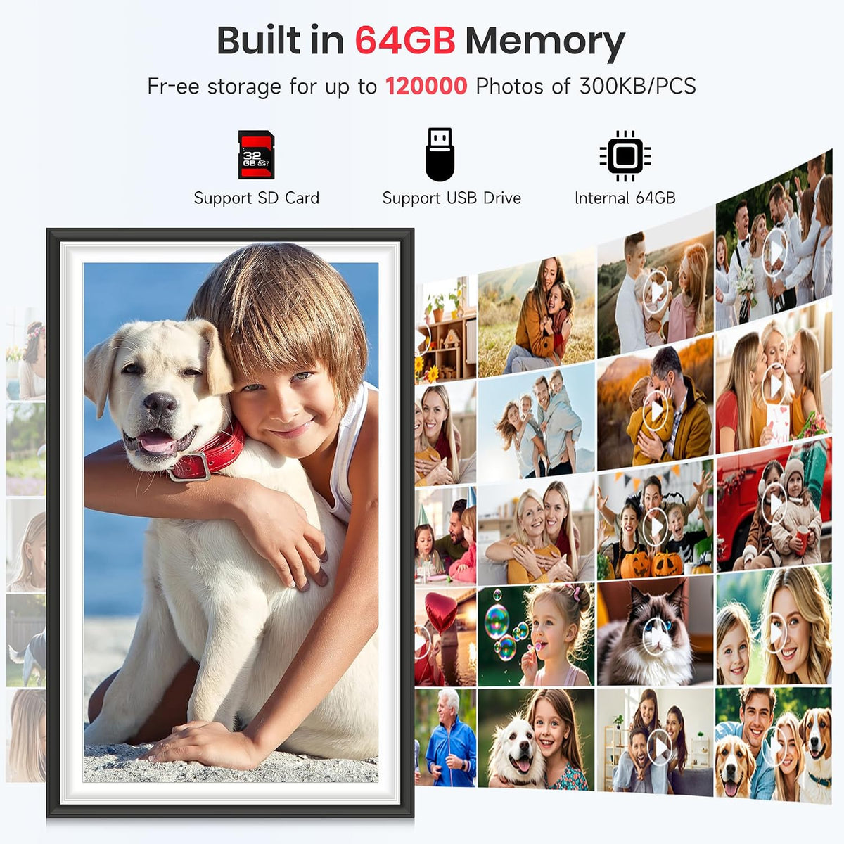64GB Frameo 15.6" WiFi Digital Photo Frame