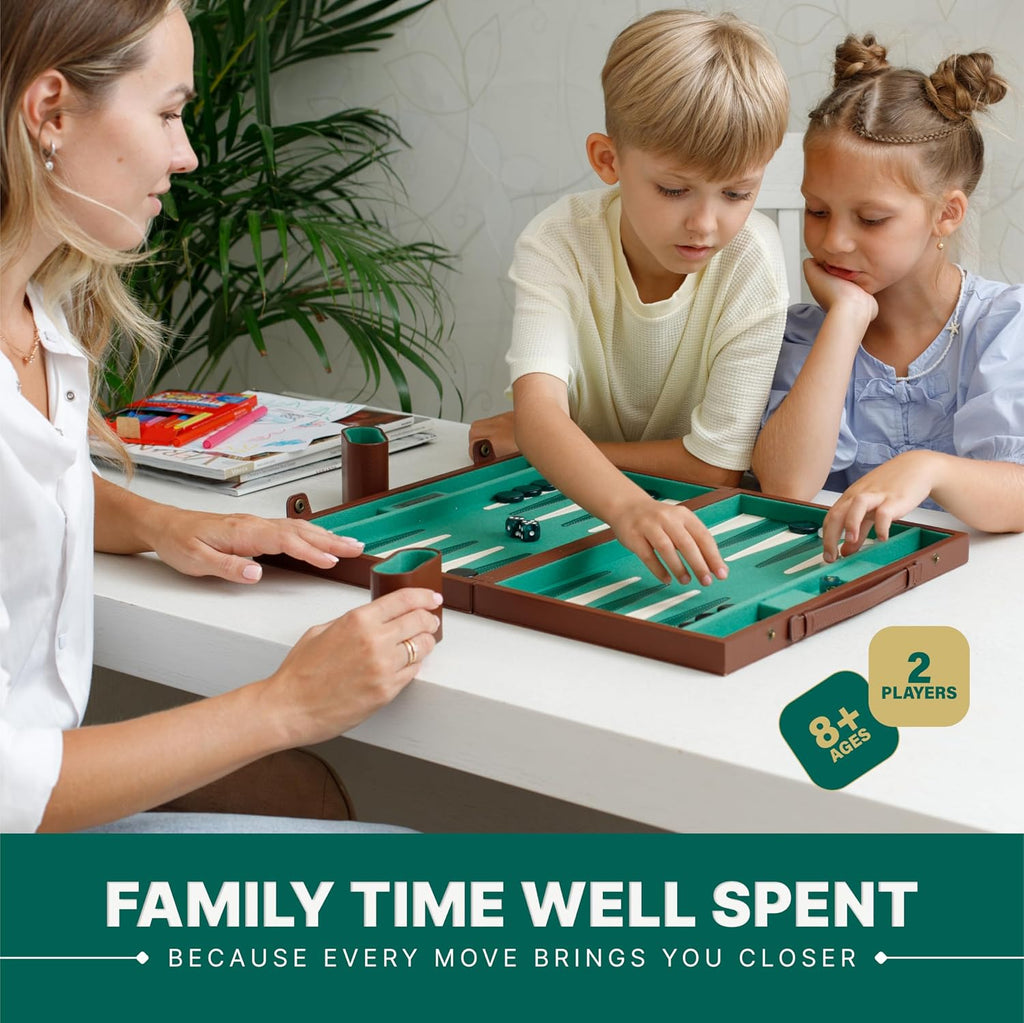 Premium 15 Inch Backgammon Set for Adults