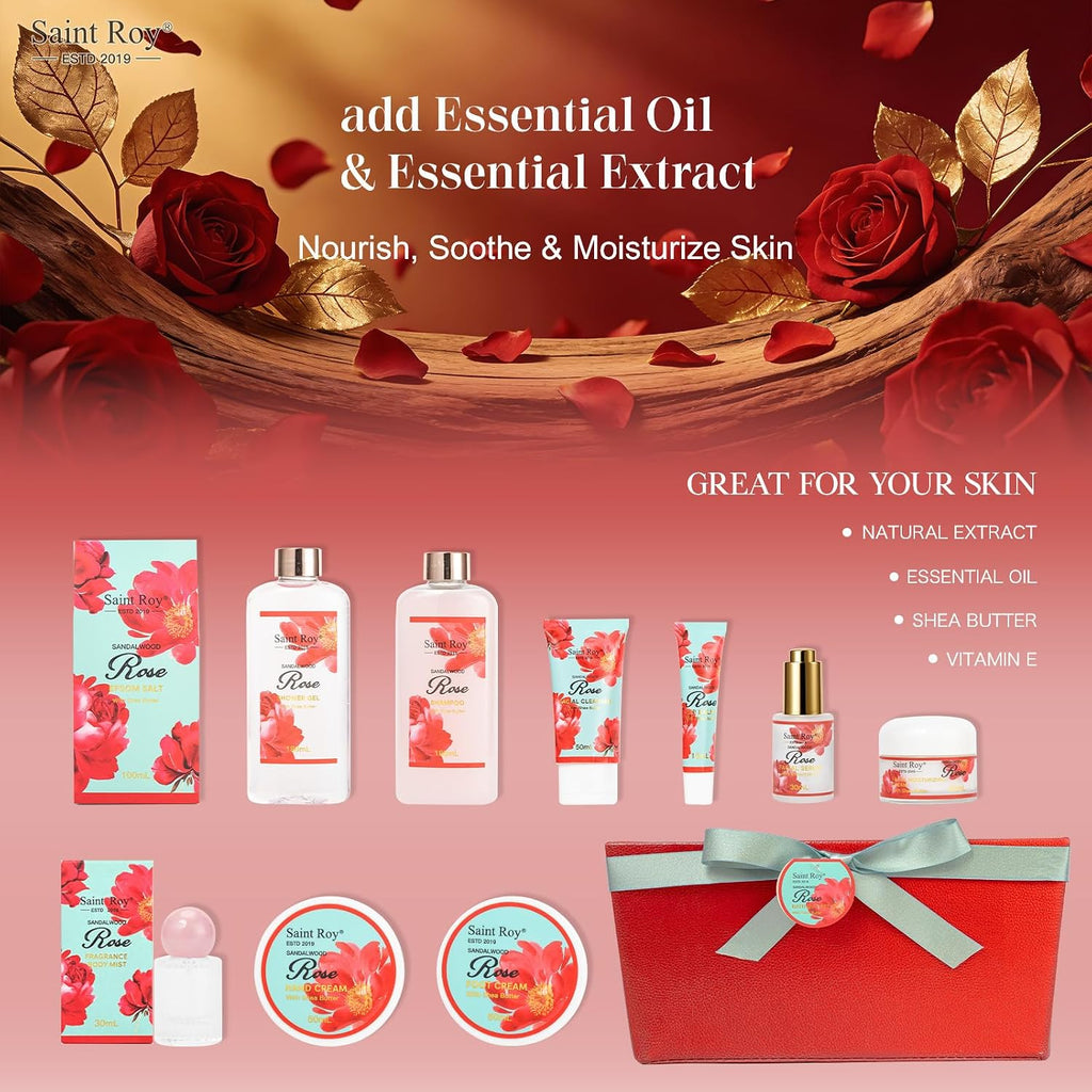 39 Pcs Sandalwood Red Rose Spa Gift Set