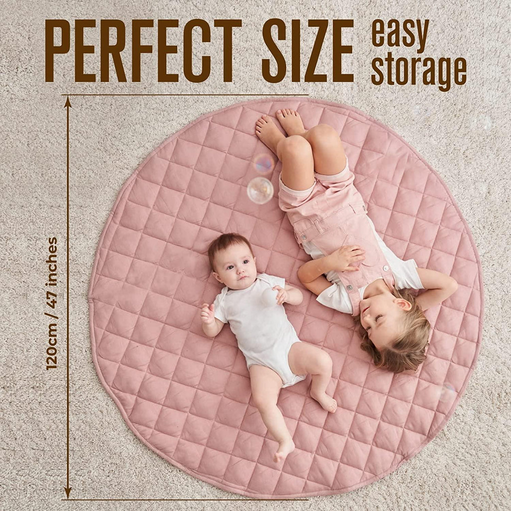 Munich Blue Premium Pure Linen Baby Play Mat