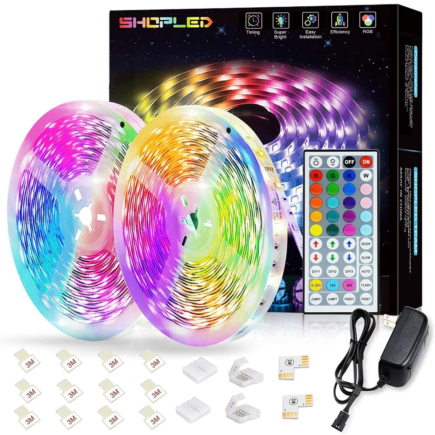 LED Strips Lights Color Changing Full Kit with 44-Keys RF Remote