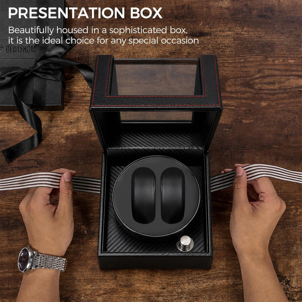 Rotare™ Twin Watch Winder — 5 Modes with Crystal Display Glass
