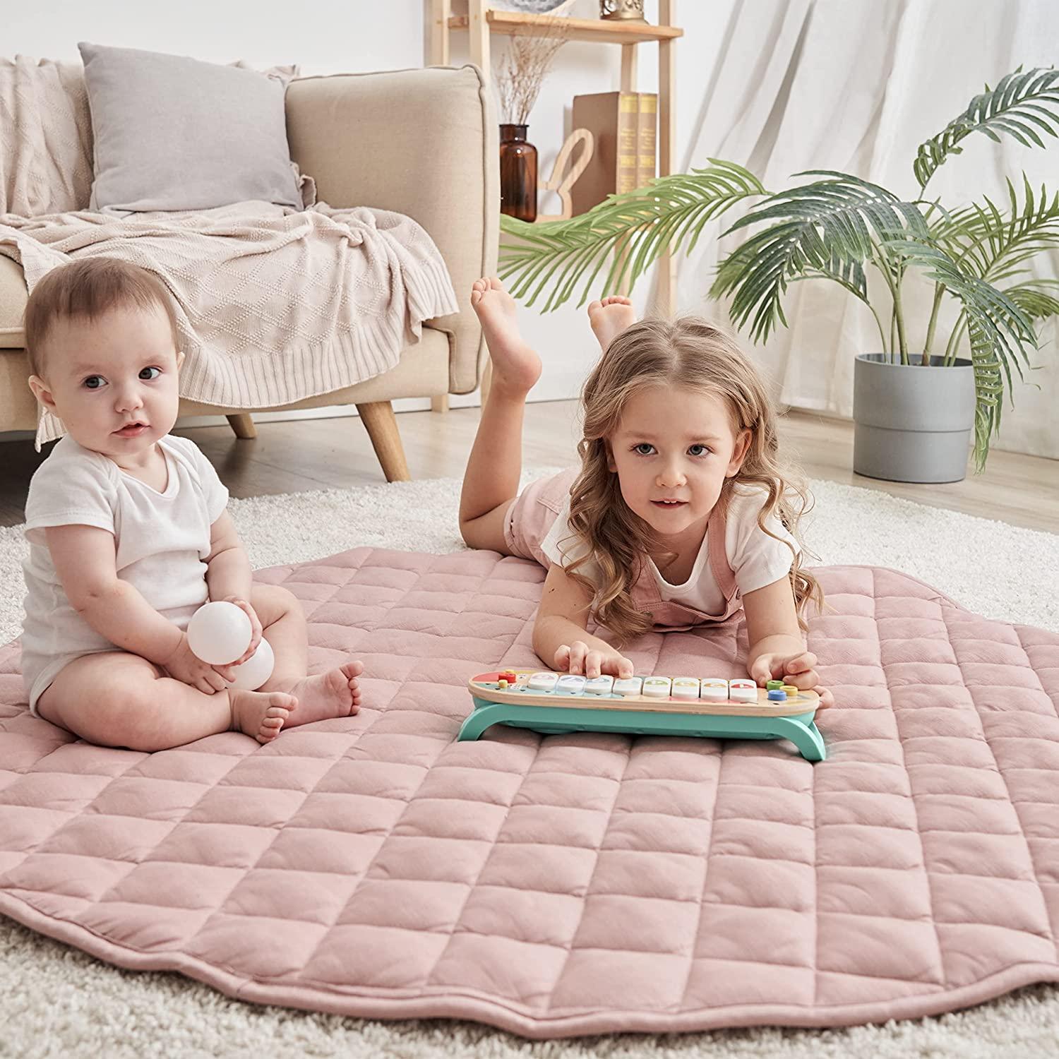 Munich Blue Premium Pure Linen Baby Play Mat