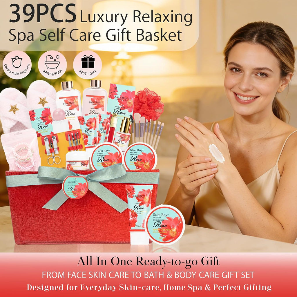 39 Pcs Sandalwood Red Rose Spa Gift Set