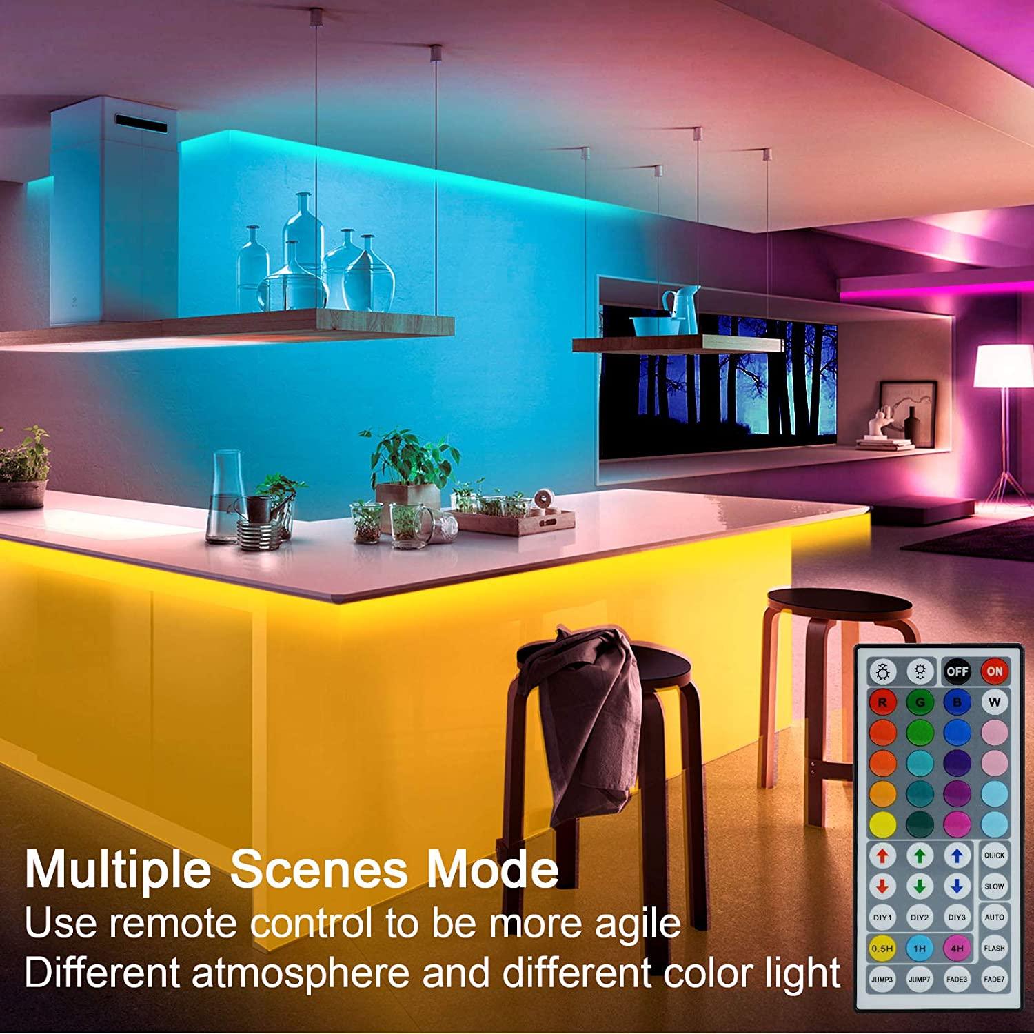 LED Strips Lights Color Changing Full Kit with 44-Keys RF Remote