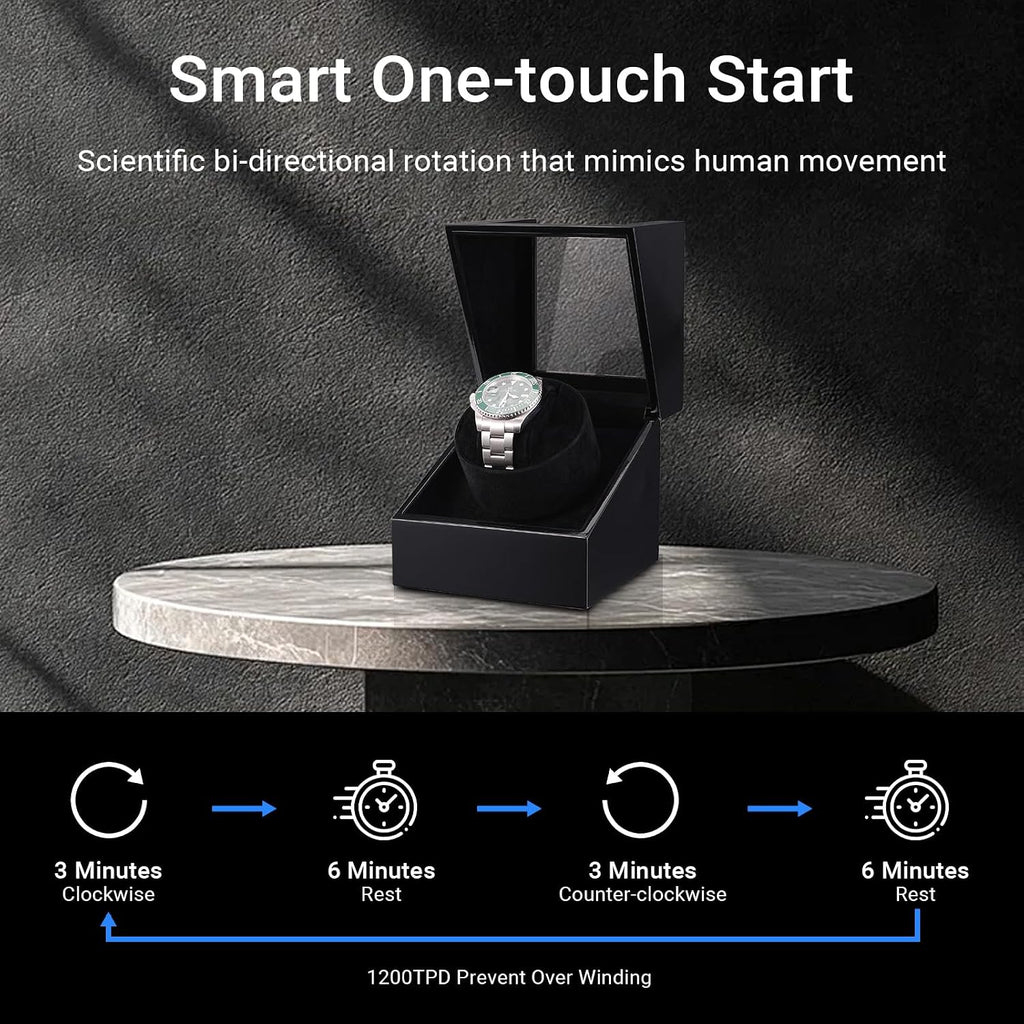 Rotare™ Cherrywood Single Watch Winder — Japanese Mabuchi Motor