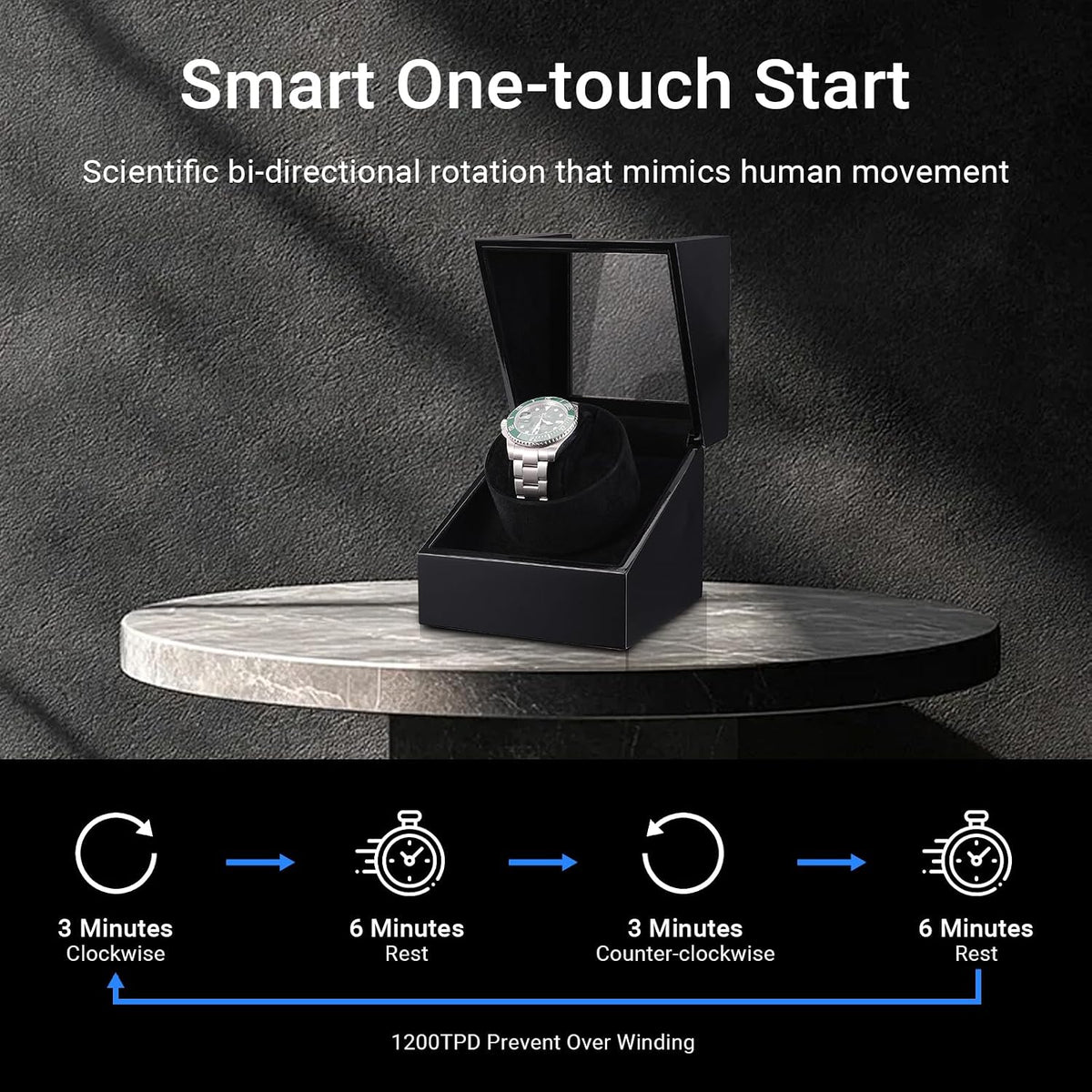 Rotare™ Cherrywood Single Watch Winder — Japanese Mabuchi Motor