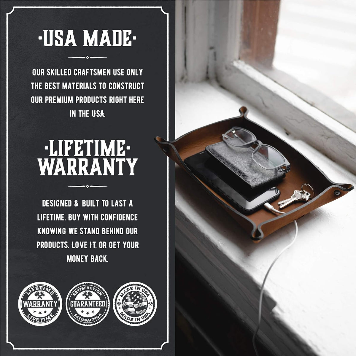 Leather Valet Tray for Men