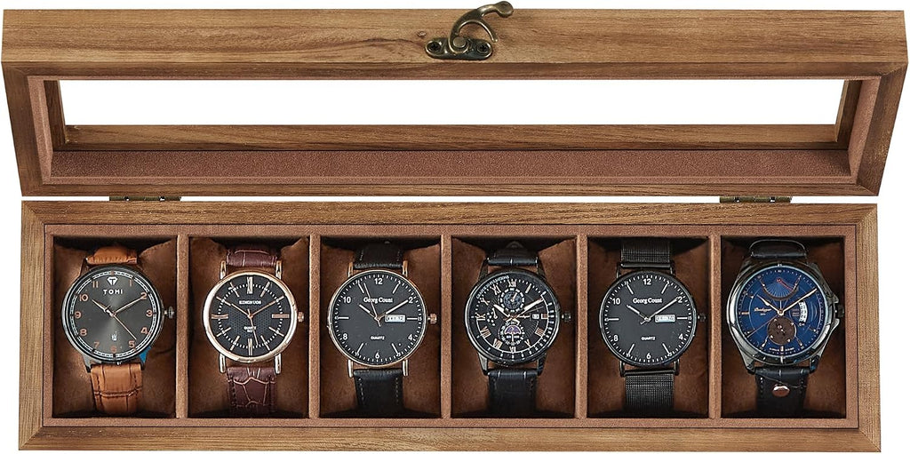 Valcourt™ Solid Wood Watch Box — 12 Slots with Glass Lid