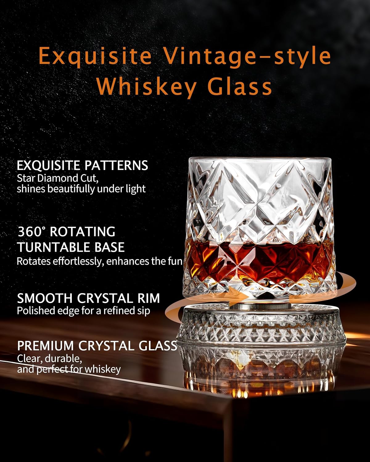 Balvorne™ 360° Spinning Whisky Glasses — Set of 4, Gift Box