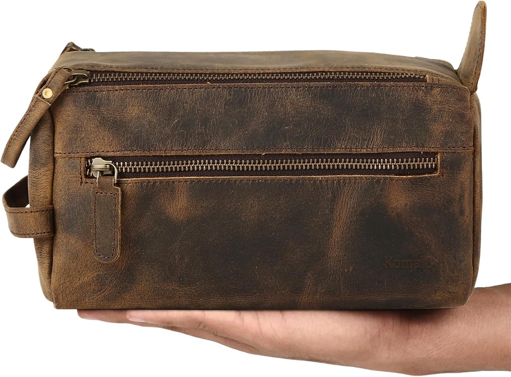 Ridgeway™ Buffalo Leather Toiletry Bag — Distressed Tan