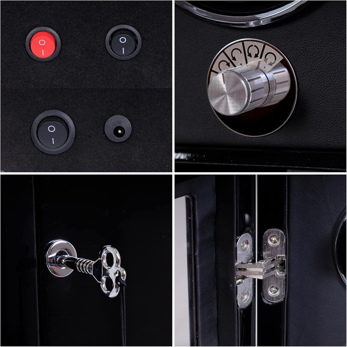 Rotare™ Dual Watch Winder — Lockable, LED-Lit, Holds 2 + 3 Storage