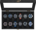Valcourt™ Solid Wood Watch Box — 12 Slots with Glass Lid