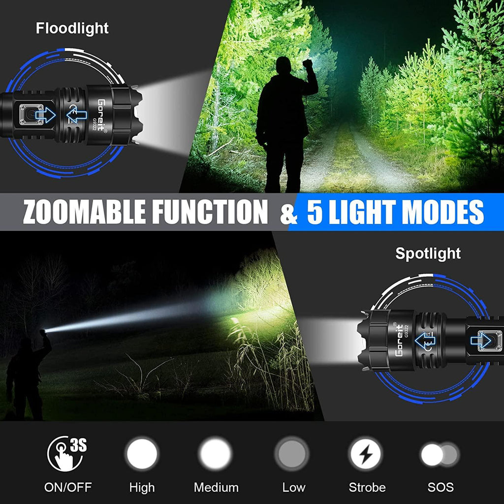 Flashlights High Lumens Rechargeable