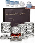 Balvorne™ 360° Spinning Whisky Glasses — Set of 4, Gift Box