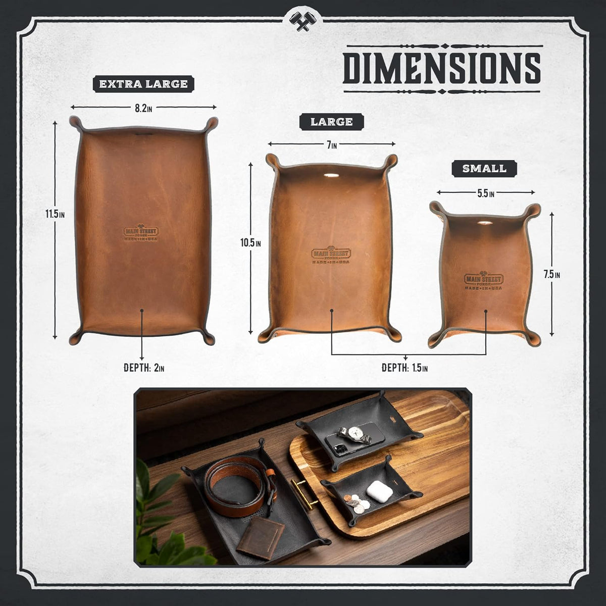 Leather Valet Tray for Men
