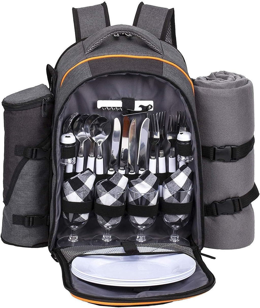 Hap Tim Picnic Basket Backpack for 4 Person with Insulated C