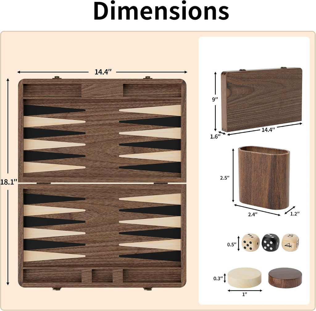 Black Walnut Backgammon Set